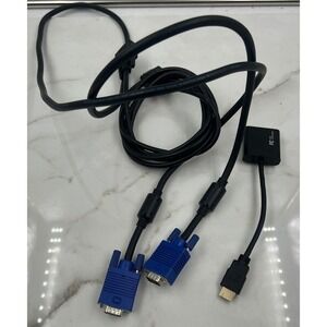ONN HDMI to VGA Adapter ONA17AV004 with VGA Male to Male Monitor Cable Black
